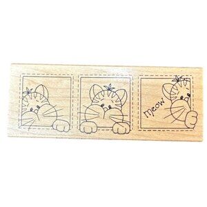 Cat Kitty Border Meow Rubber Stamp by Great Impressions G268